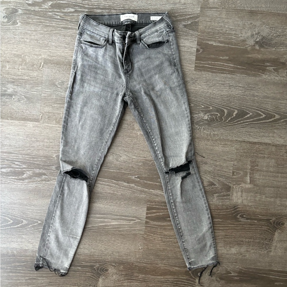 Pacsun distressed dark skinny jeans